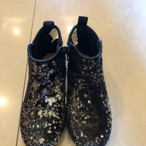 Toddler girls Black sequins ankle boots size 11